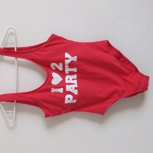 Large red one piece bathing suit